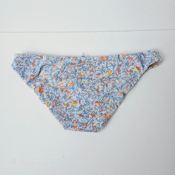 J.Crew Women's Blue Floral Scrunchie Low Rise Hipster Bikini Bottom Size 2X NWT - Picture 5 of 10